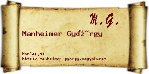 Manheimer György névjegykártya