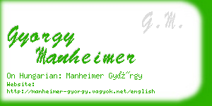 gyorgy manheimer business card